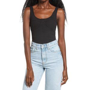 Socialite Corset Rib Crop Women's Tank in Black X-Large New Nwt Sleeveless top